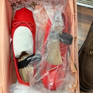 Miu Miu Vibrant Red Ballet Flats